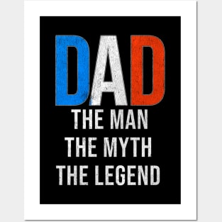 French Dad The Man The Myth The Legend - Gift for French Dad With Roots From French Posters and Art